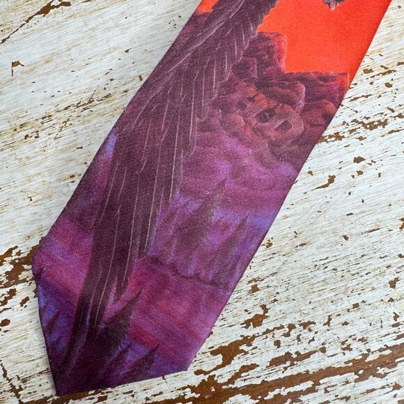 Ralph Marlin Harley Davidson Vintage 1987 Flying Eagle Neck Tie One Size - Picture 2 of 8